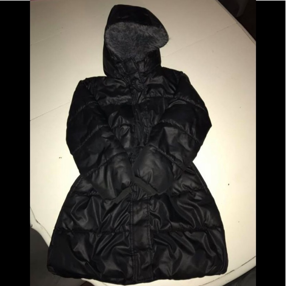 Old navy, girls’ belted, lined winter coat w/hood
